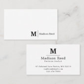 Carte De Visite Simple Monogram Entreprise (Devant / Derrière)