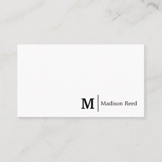 Carte De Visite Simple Monogram Entreprise (Devant)