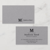 Carte De Visite Simple Monogram Entreprise  (Devant / Derrière)