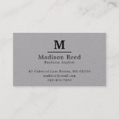 Carte De Visite Simple Monogram Entreprise  (Dos)