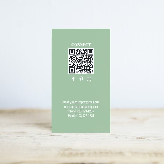 Carte De Visite Simple Monogram QR Code Pink | Connect with Me