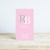 Carte De Visite Simple Monogram QR Code Pink | Connect with Me