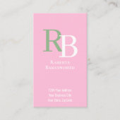 Carte De Visite Simple Monogram QR Code Pink | Connect with Me (Devant)