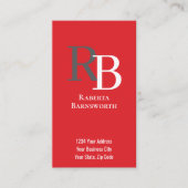 Carte De Visite Simple Monogram QR Code Red | Connect with Me (Devant)