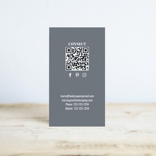 Carte De Visite Simple Monogram QR Code Red | Connect with Me