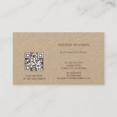 Carte De Visite Simple Monogram Rustic (Dos)