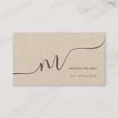 Carte De Visite Simple Monogram Rustic (Devant)