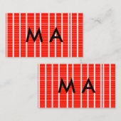 Carte De Visite Simple monogramme ajouter votre nom lettre man min (Devant / Derrière)