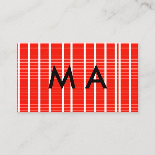 Carte De Visite Simple monogramme ajouter votre nom lettre man min (Devant)