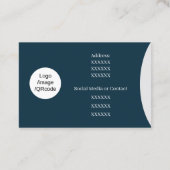 Carte De Visite Simple Monogramme bleu (Dos)