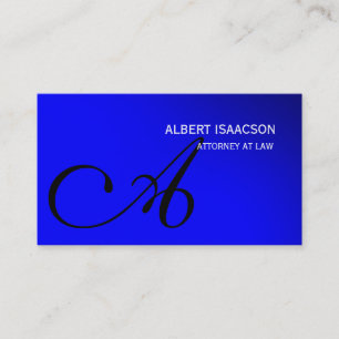 Carte de visite simple Monogramme bleu moderne