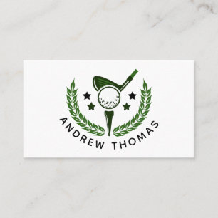 Carte De Visite Simple Monogramme de golfeur personnalisé