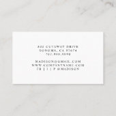 Carte De Visite Simple Monogramme de Script Esthéticienne Moderne (Dos)