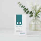 Carte de visite simple Monogramme Designer (turquo (Debout devant)