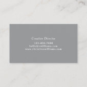 Carte De Visite Simple Monogramme Élégant Professionnel Gris (Dos)