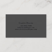 Carte De Visite Simple Monogramme Élégant Professionnel Gris Foncé (Dos)