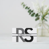 Carte De Visite Simple monogramme et plaque nominative (Debout devant)