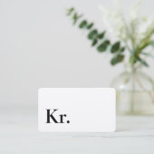 Carte De Visite Simple Monogramme Initiales Logo Blanc Moderne QR (Debout devant)