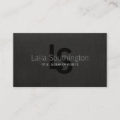Carte De Visite Simple Monogramme Linge noir look professionnel (Devant)
