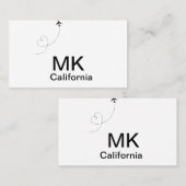 Carte De Visite Simple monogramme minimal ajouter le phot du plan  (Devant / Derrière)