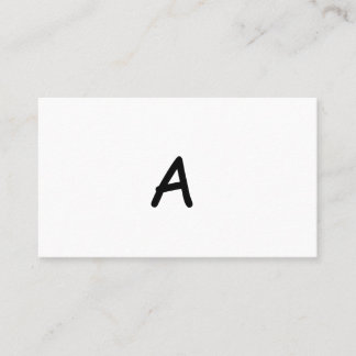 Carte De Visite simple monogramme moderne élégant minimaliste blan