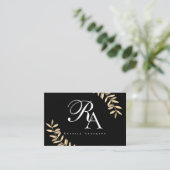 Carte De Visite Simple Monogramme noir (Debout devant)