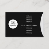 Carte De Visite Simple Monogramme noir (Dos)