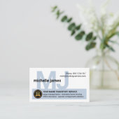 Carte De Visite Simple Monogramme Nom Camionnage (Debout devant)
