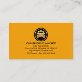 Carte De Visite Simple Monogramme Professionnel Taxi Jaune Cabine (Dos)