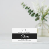 Carte De Visite Simple Monogramme Réception de mariage Billet de b (Debout devant)