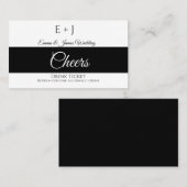 Carte De Visite Simple Monogramme Réception de mariage Billet de b (Devant / Derrière)