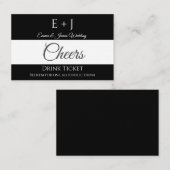 Carte De Visite Simple Monogramme Réception de mariage Billet de b (Devant / Derrière)