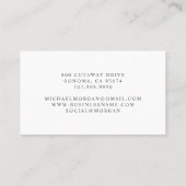 Carte De Visite Simple Monogramme Script Moderne (Dos)