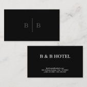 Carte De Visite Simple | Monogrammes (noir) (Devant / Derrière)