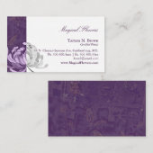 Carte De Visite Simple Monotone Flower personnel (Devant / Derrière)