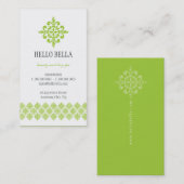 CARTE DE VISITE simple motif moderne citron vert (Devant / Derrière)