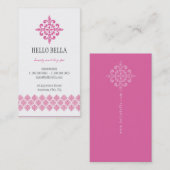 CARTE DE VISITE simple motif moderne rose (Devant / Derrière)