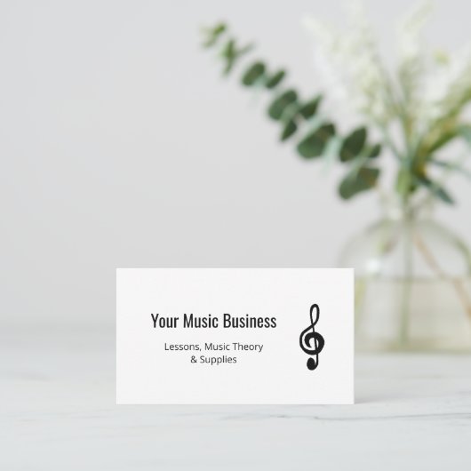 Carte De Visite Simple Music Education QR code Treble Clef (Debout devant)