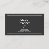 Carte De Visite Simple Music Teacher (Devant)