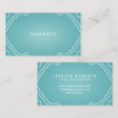 Carte De Visite Simple Namaste Yoga Enseignant Aqua Turquoise (Devant / Derrière)