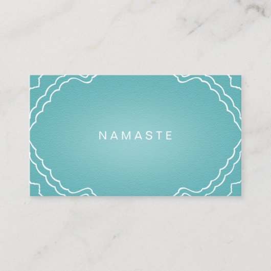 Carte De Visite Simple Namaste Yoga Enseignant Aqua Turquoise (Devant)