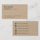Carte De Visite Simple Natural Professional avec les médias sociau (Devant / Derrière)