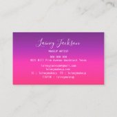 Carte De Visite Simple Neon Simple Purple et rose ombre abstrait (Dos)