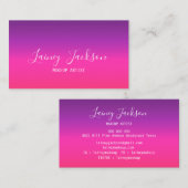 Carte De Visite Simple Neon Simple Purple et rose ombre abstrait (Devant / Derrière)