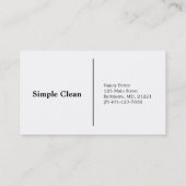 Carte De Visite Simple nettoyez (Dos)