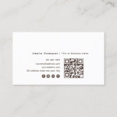 Carte De Visite Simple Neutral Beige Professional QR Code (Dos)