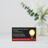 Carte De Visite Simple New Electrician Service Business Cards (Debout devant)