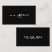 Carte De Visite Simple noir (Devant / Derrière)