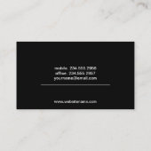 Carte De Visite Simple | Noir/Blanc (Dos)