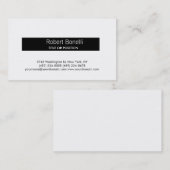 Carte de visite simple noir blanc (Devant / Derrière)